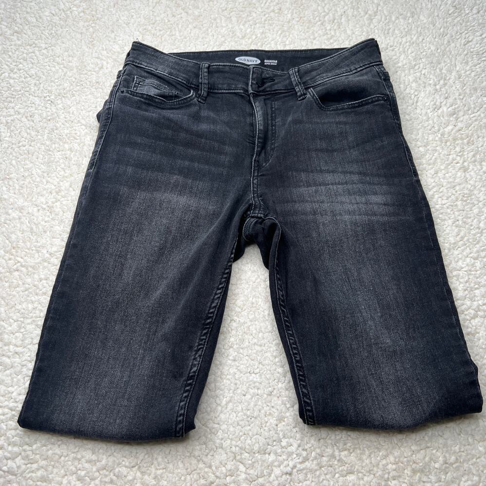 Old Navy Rockstar Super Skinny Black Stone Wash 4 - Picture 3 of 10